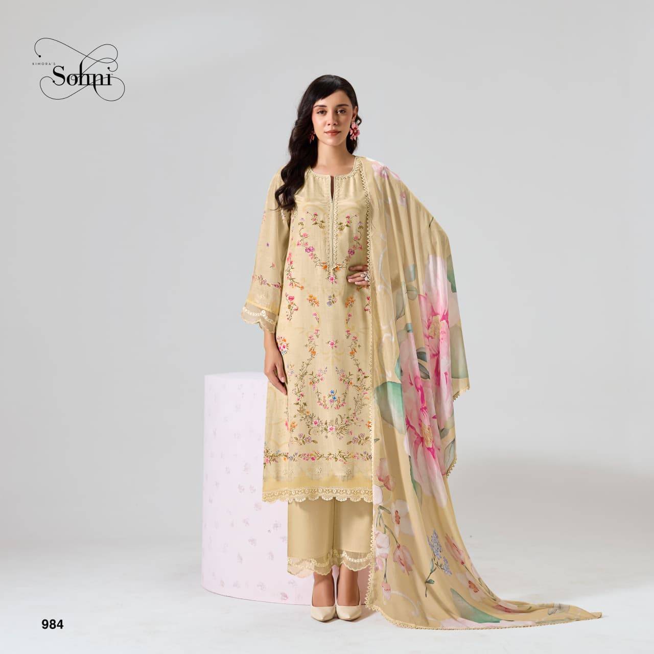 Nigaar By Kimora suit 981 to 984 Series Stylish Beautiful Colourful Rayon Dresses At Wholesale Price